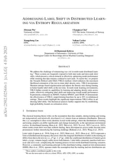 Addressing Label Shift in Distributed Learning via Entropy Regularization