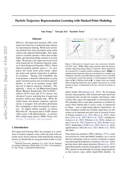 Particle Trajectory Representation Learning with Masked Point Modeling