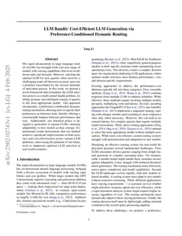 LLM Bandit: Cost-Efficient LLM Generation via Preference-Conditioned Dynamic Routing