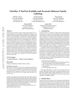 ClarAVy: A Tool for Scalable and Accurate Malware Family Labeling
