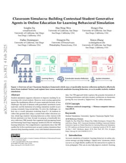 Classroom Simulacra: Building Contextual Student Generative Agents in Online Education for Learning Behavioral Simulation