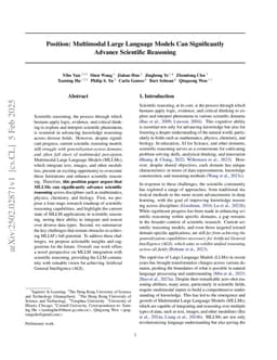 Position: Multimodal Large Language Models Can Significantly Advance Scientific Reasoning