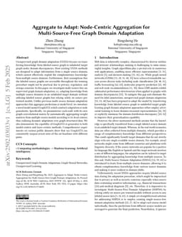 Aggregate to Adapt: Node-Centric Aggregation for Multi-Source-Free Graph Domain Adaptation