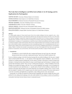 The Cake that is Intelligence and Who Gets to Bake it: An AI Analogy and its Implications for Participation