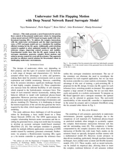 Underwater Soft Fin Flapping Motion with Deep Neural Network Based Surrogate Model