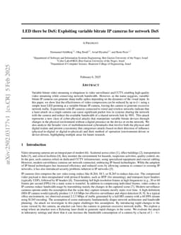 LED there be DoS: Exploiting variable bitrate IP cameras for network DoS