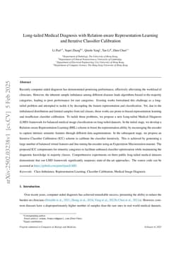 Long-tailed Medical Diagnosis with Relation-aware Representation Learning and Iterative Classifier Calibration
