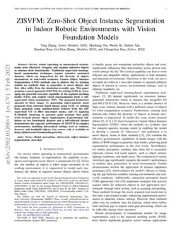 ZISVFM: Zero-Shot Object Instance Segmentation in Indoor Robotic Environments with Vision Foundation Models