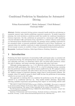 Conditional Prediction by Simulation for Automated Driving