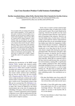 Can Cross Encoders Produce Useful Sentence Embeddings?