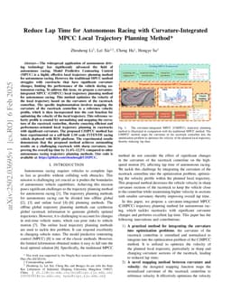 Reduce Lap Time for Autonomous Racing with Curvature-Integrated MPCC Local Trajectory Planning Method