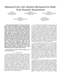 Optimized Unet with Attention Mechanism for Multi-Scale Semantic Segmentation