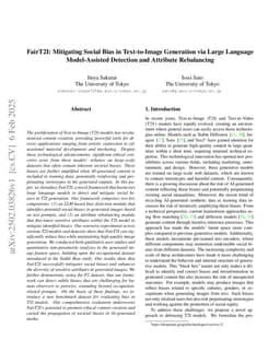 FairT2I: Mitigating Social Bias in Text-to-Image Generation via Large Language Model-Assisted Detection and Attribute Rebalancing