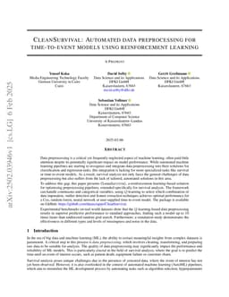 CleanSurvival: Automated data preprocessing for time-to-event models using reinforcement learning