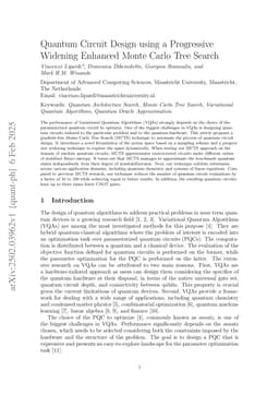 Quantum Circuit Design using a Progressive Widening Enhanced Monte Carlo Tree Search