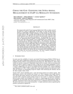 Cross the Gap: Exposing the Intra-modal Misalignment in CLIP via Modality Inversion