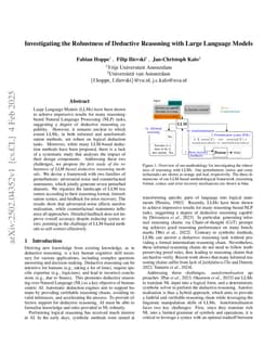 Investigating the Robustness of Deductive Reasoning with Large Language Models