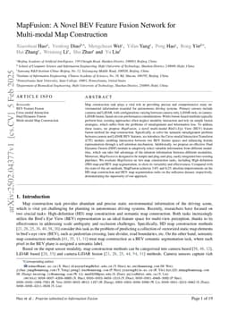 MapFusion: A Novel BEV Feature Fusion Network for Multi-modal Map Construction