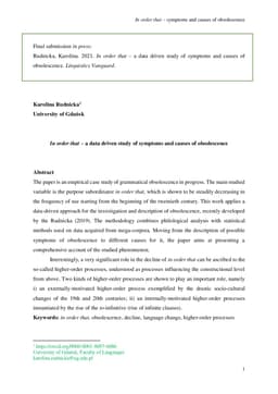 "In order that" -- a data driven study of symptoms and causes of obsolescence