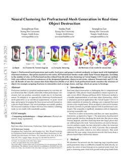 Neural Clustering for Prefractured Mesh Generation in Real-time Object Destruction