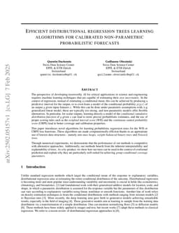 Efficient distributional regression trees learning algorithms for calibrated non-parametric probabilistic forecasts