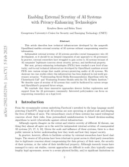 Enabling External Scrutiny of AI Systems with Privacy-Enhancing Technologies