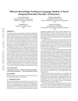 Efficient Knowledge Feeding to Language Models: A Novel Integrated Encoder-Decoder Architecture