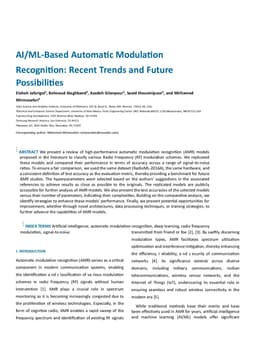 AI/ML-Based Automatic Modulation Recognition: Recent Trends and Future Possibilities