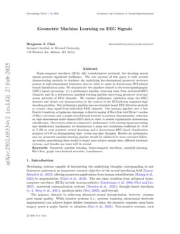 Geometric Machine Learning on EEG Signals