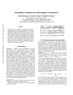 Probabilistic Foundations for Metacognition via Hybrid-AI