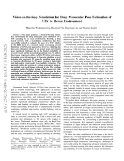 Vision-in-the-loop Simulation for Deep Monocular Pose Estimation of UAV in Ocean Environment