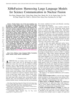 XiHeFusion: Harnessing Large Language Models for Science Communication in Nuclear Fusion