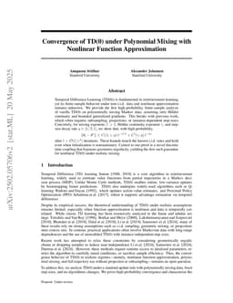 Convergence of TD(0) under Polynomial Mixing with Nonlinear Function Approximation
