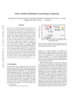 Linear Attention Modeling for Learned Image Compression
