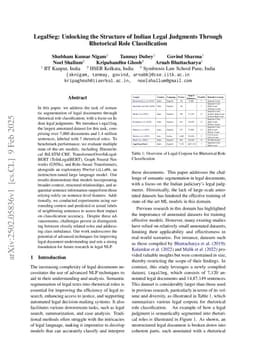 LegalSeg: Unlocking the Structure of Indian Legal Judgments Through Rhetorical Role Classification