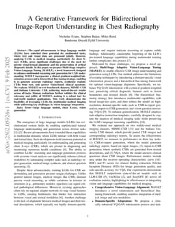 A Generative Framework for Bidirectional Image-Report Understanding in Chest Radiography