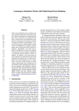 Learning to Substitute Words with Model-based Score Ranking