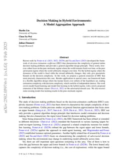 Decision Making in Hybrid Environments: A Model Aggregation Approach
