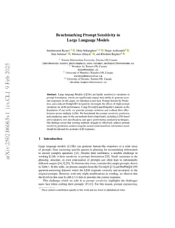 Benchmarking Prompt Sensitivity in Large Language Models