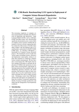 CSR-Bench: Benchmarking LLM Agents in Deployment of Computer Science Research Repositories
