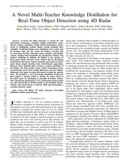 A Novel Multi-Teacher Knowledge Distillation for Real-Time Object Detection using 4D Radar