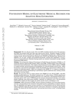 Foundation Model of Electronic Medical Records for Adaptive Risk Estimation