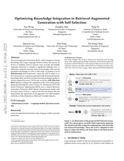 Optimizing Knowledge Integration in Retrieval-Augmented Generation with Self-Selection