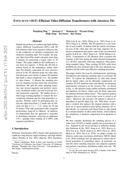 Efficient-vDiT: Efficient Video Diffusion Transformers With Attention Tile