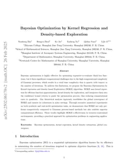 Bayesian Optimization by Kernel Regression and Density-based Exploration