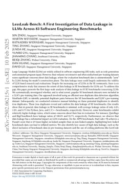 LessLeak-Bench: A First Investigation of Data Leakage in LLMs Across 83 Software Engineering Benchmarks