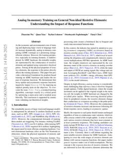 Analog In-memory Training on General Non-ideal Resistive Elements: The Impact of Response Functions