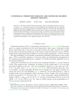 Conformal Prediction Regions are Imprecise Highest Density Regions