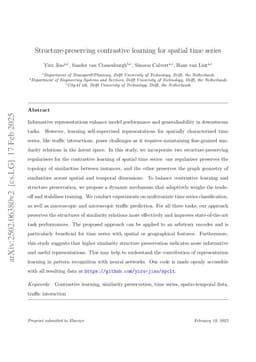 Structure-preserving contrastive learning for spatial time series