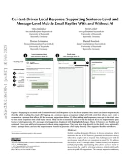 Content-Driven Local Response: Supporting Sentence-Level and Message-Level Mobile Email Replies With and Without AI